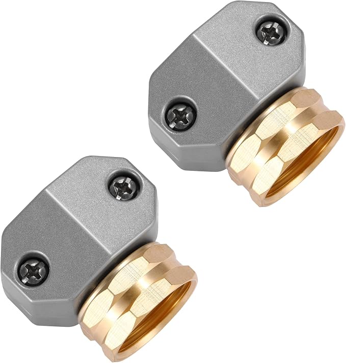 Zinc and Aluminum Female Coupling, Fits All 5/8-Inch and 3/4-Inch Garden Hose Repair Fitting, 2 Pack | Fits All 5/8-Inch and 3/4-Inch Garden Hose Repair Fitting