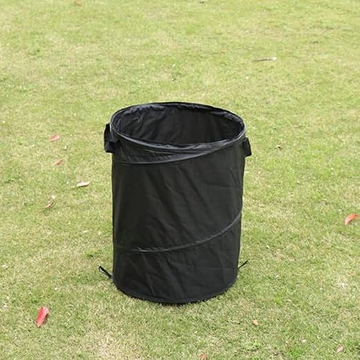 10 Gallon Camping Trash Can, Collapsible, Pop up Trash Can for Camping, Travel, Outdoor,Home,Black Color
