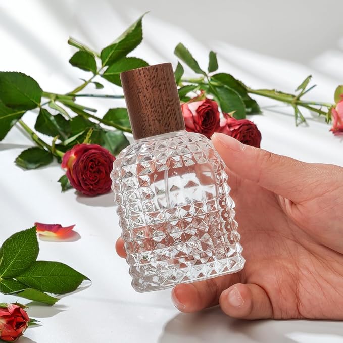 50ml/1.7 Oz Glass Spray Bottle Perfume Atomizer Empty Refillable | Perfume Travel Spray Bottle,Fine Mist Cologne Perfume Container with 3 Kinds of Dispenser