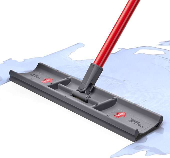 Tyroler MoppyShmoppy Heavy Duty Floor Squeegee for Concrete Floors 16.5" | | Squeegee for Floor with 55" 4-Part Handle | Squeegees Broom for Floors | Squeegee Mop for Tile, Garage and Patio