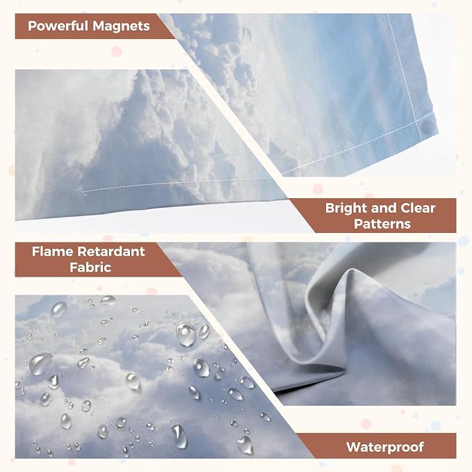 4 Pack Fluorescent Light Covers for Ceiling Lights Clouds Decorative Magnetic Light Cover Light Filters for Classroom Office Home