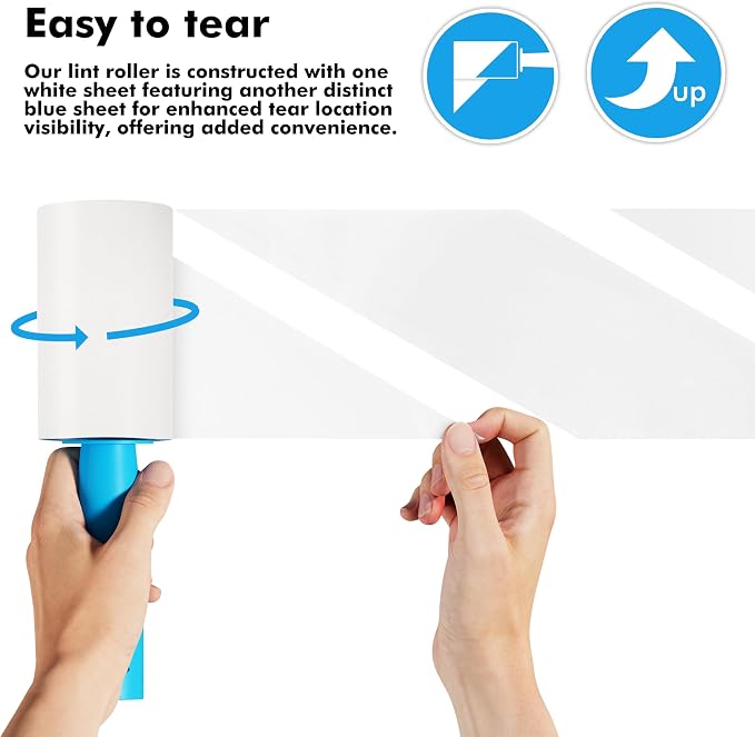 Extra Sticky Lint Roller Refills Only, Mega Value Set 999 Sheets for Pet Hair Removal, Dog and Cat Lint Remover for Clothes, Furniture, Carpet