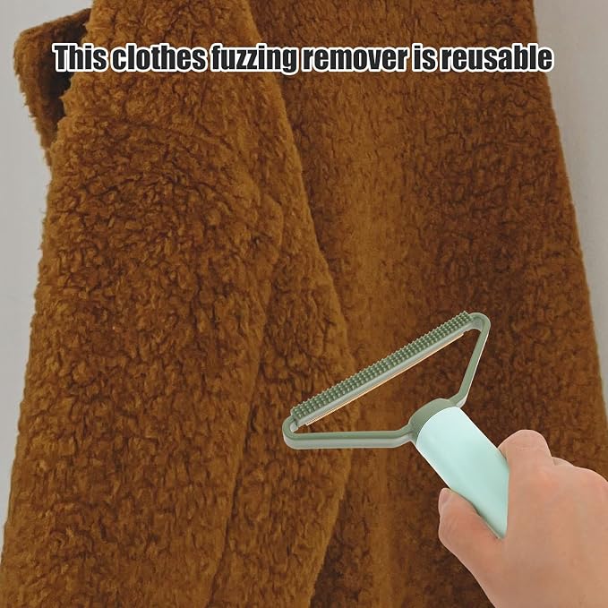 VILLCASE 2pcs Portable Clothes Lint Remover Tool with Comfortable Handle Design, Plastic and Metal Construction, Convenient for Removing Hair and Pills from Clothes and Furniture, Mint