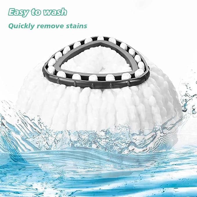 8PCS Spin Mop Replacement,100% Microfiber,Machine Washable,360° Rotation | Compatible with Cedar Easywring 1-Tank System,Deep-Cleaning,360° Rotation,Edge-to-Edge Reach,Easy House Floor Mopping
