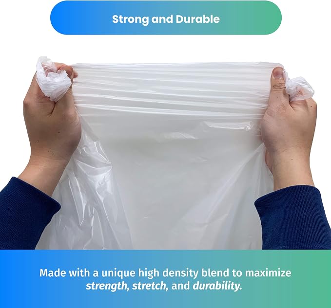 Reli. 6-10 Gallon Trash Bags | 300 Bags | Clear | Bathroom | Strong Garbage Bags for Home and Bathroom Use | Tear Resistant, Leak-Proof | Kitchen, Office, Industrial and Commercial Use
