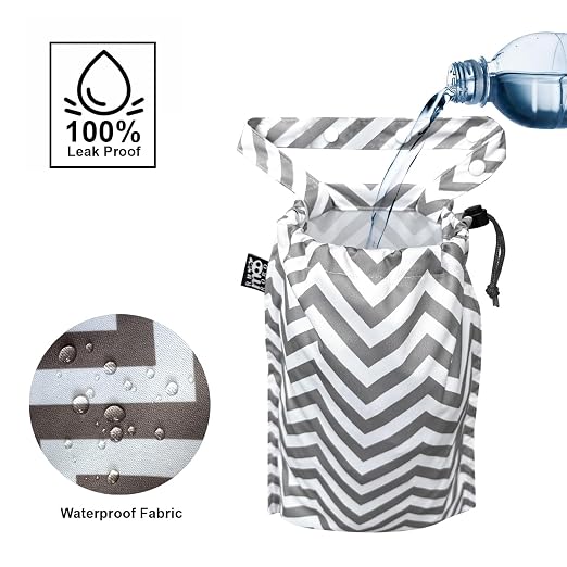 2 Pack Leakproof Car Trash Bags Detachable Waterproof Garbage Bags with Drawstring Hanging Organizer for Back Seat & Travel Grey