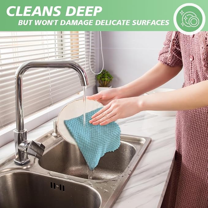 Dish Cloth for Washing Dishes Kitchen Washcloth Cleaning Cloth | 12x12inch 10pack Kitchen Towels Rags, Microfiber Cleaning Cloths, Wash Cloths with Popcorn Texture, Wholesale, Assorted