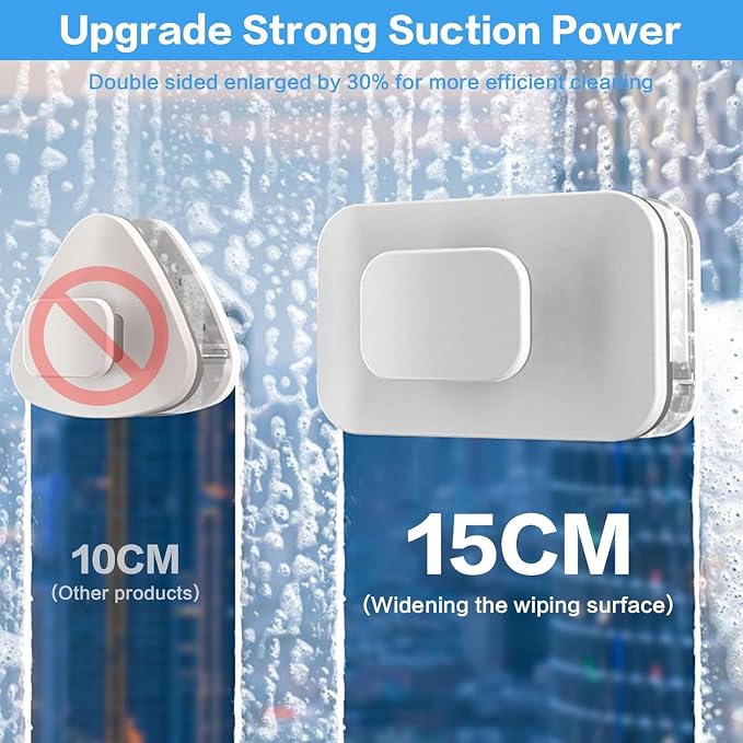 Magnetic Windshield Cleaner Tool Set,Widen Double-Sided Window Cleaner Tool | Windshield Magnetic Car Window Cleaner, Single Glass Thickness 3-10mm for High Rise Car Glazed