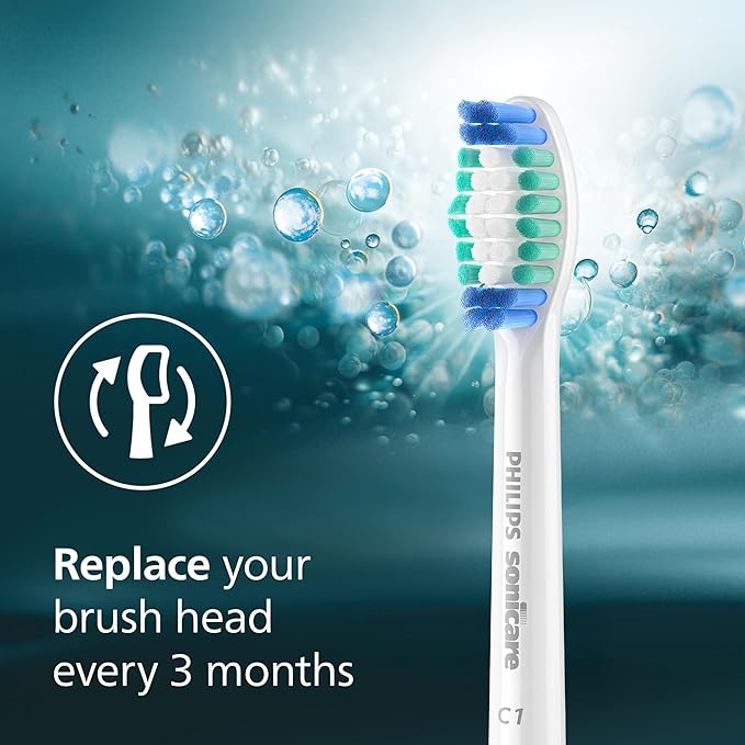 Philips Sonicare C1 SimplyClean Brush Heads, 6-Pack, 18 Month Supply, White | 200% More Plaque Removal¹, BrushSync Reminder, Up To 62,000 Bristle Movements Per Min, HX6016/77
