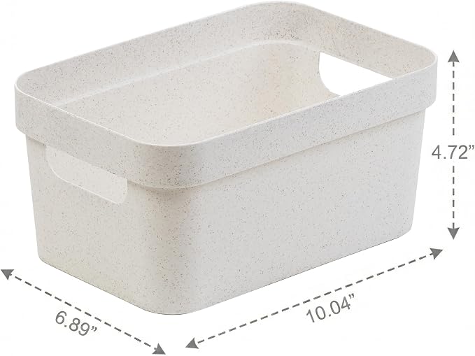 BINO | Plastic Storage Bins, 4 Liter - 4 Pack, Natural White | THE MODERN COLLECTION | Plastic Bins for Organization | Woven Storage Baskets for Organizing Pantry Shelf Organizer Basket Container Bin
