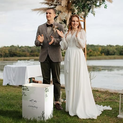 Domensi 4 Pcs 13 Gallon Disposable Trash Cans for Parties Wedding | Foldable Cardboard Trash Can, 15.75 x 11.81 x 9.84, Collapsible Garbage & Recycling Bins for Wedding, Events & Kitchen