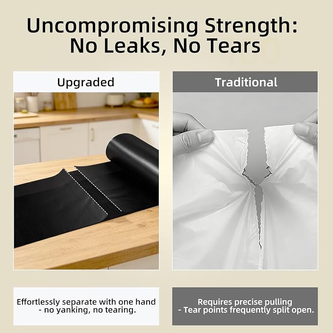 5 Gallon Trash Bags, 440 Count Black Trash Bags Drawstring Small Garbage Bags Thick Pre-separated Unscented Trash Can Liners for Bathroom Office Kitchen Bedroom Home