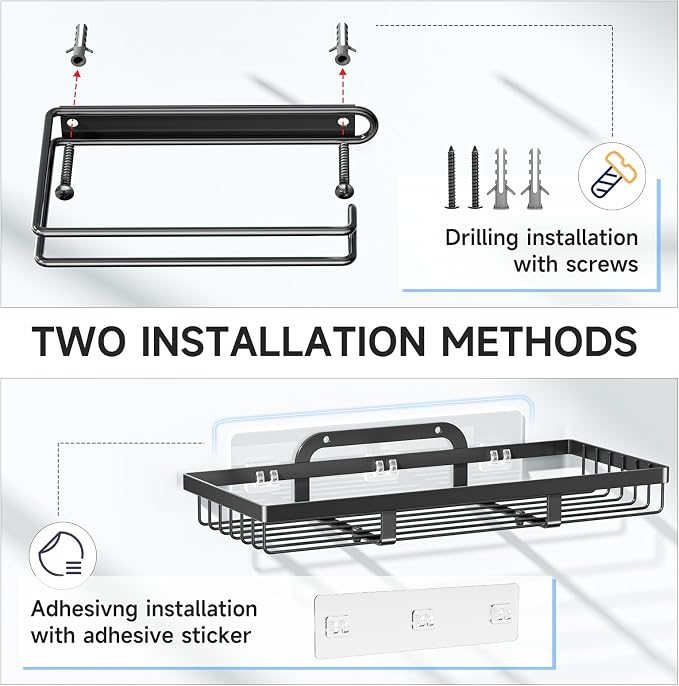 Vacuum Holder Wall Mount, Cordless Vacuum Wall Mount Holder for Handheld & Stick Vacuums Accessories, Heavy Duty Metal Vacuum Stand with Storage (Black)