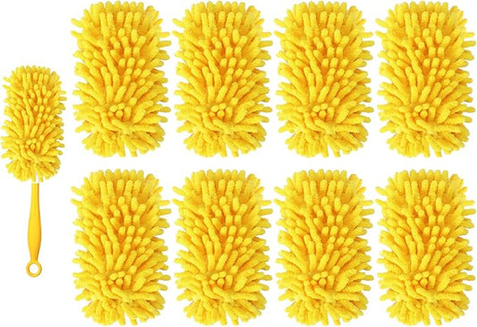 Reusable Chenille Duster Refill Compatible with Swiffer Duster | 360 Heavy Duty Dusters Refills - Washable Microfiber Ceiling Fan Duster for Swiffer Dusters, 8 Pack(Handle is Not Included)