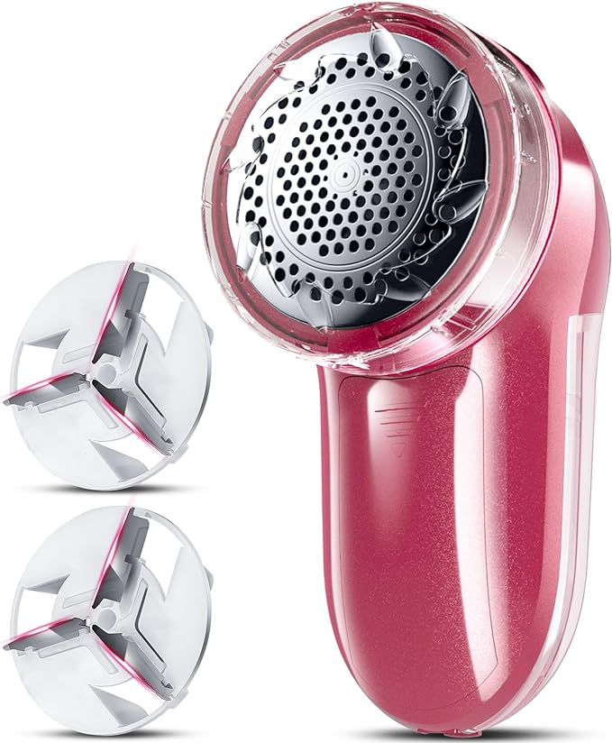 Bymore Fabric Shaver, Lint Shaver, Sweater Shaver for Clothes, Bright Red | Compact one-button design refreshes clothes quickly and fits easily in a bag for home, office or travel