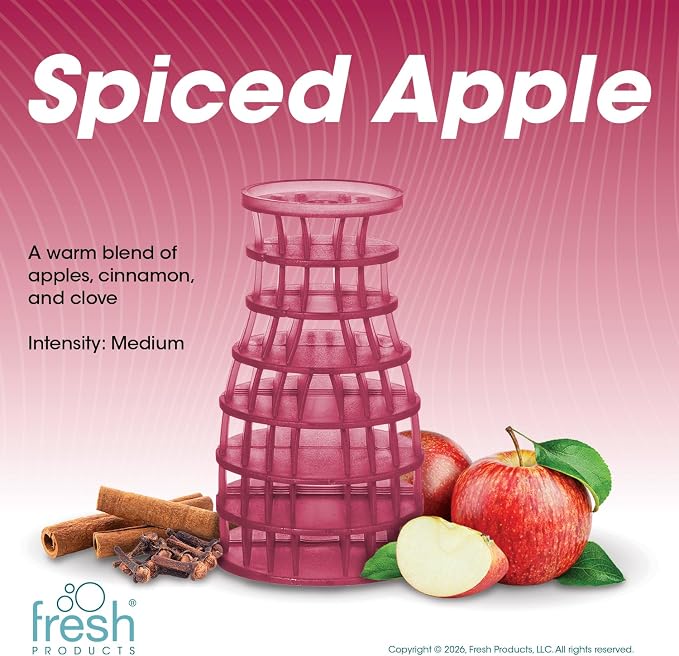 Fresh Products Eco Air Freshener Refill Solid Dry, Spiced Apple, 6 Pack | Natural Oils, No Acetone Or Propellants, Made In USA, Lasts 30 Days, Ideal For Home, Business Or Commercial Spaces