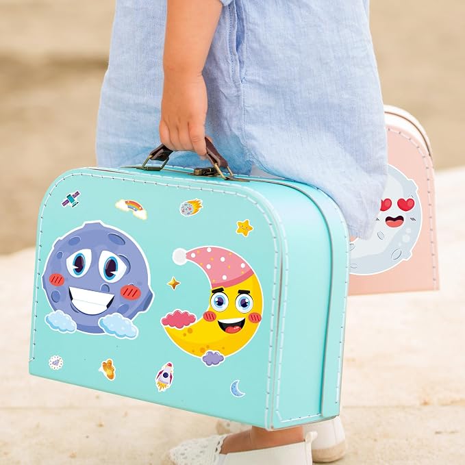 24 Sheets Moon Make a Face Sticker, Moon Mix and Match Stickers DIY Crafts for Home School Classroom Activity Reward Party Favors