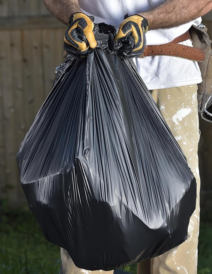 Aluf Plastics 33 Gallon Trash Bags - 1.5 MIL (eq) Black Heavy Duty Trash Can Liners - 33" x 39" - Pack of 100 - For Contractor, Industrial, Commercial, & Outdoor