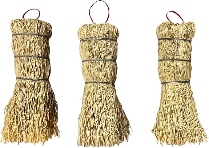 Coladera Set of 3 Natural Fiber Dish Brush Cleaners Mexican Escobetas Molcajete with Hangers Sustainable Kitchen Cleaning Scrubber Brushes for Pots Sinks and Pans Cepillo Limpia Trastes Yellow