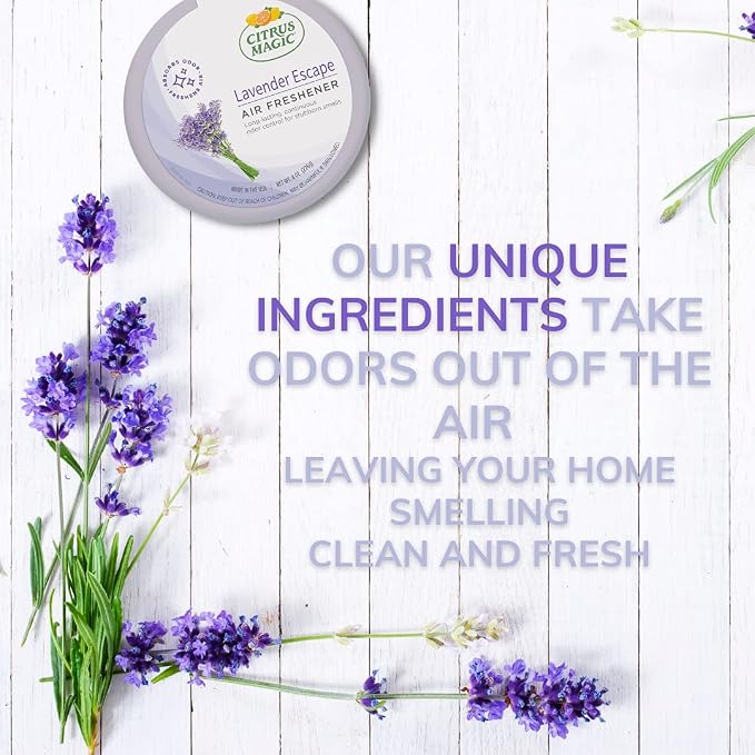 Citrus Magic Solid Air Fresheners, Lavender Escape, 8 Ounce, Pack of 6