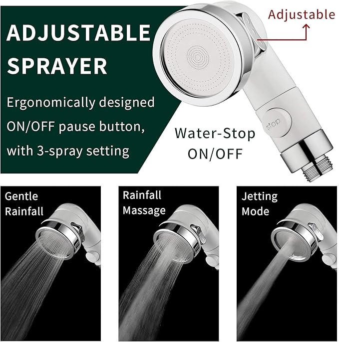 ZCONIEY Sink Faucet Sprayer Attachment, Shower Head Attaches To Tub Faucet, Dog Bathing Hose Shower Set for Laundry Bathroom Kitchen