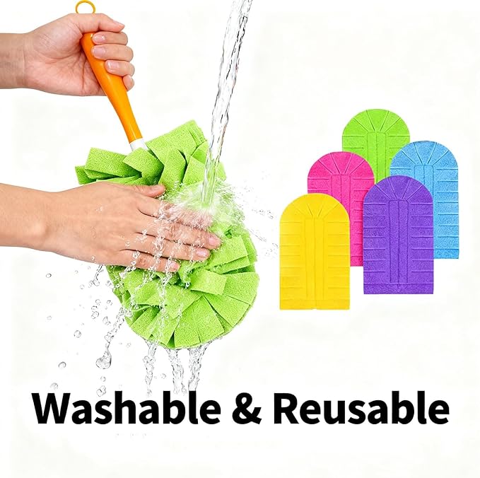 Reusable Chenille Microfiber Dust Duster, 360° Electrostatic Duster Refills — the Sustainable Choice for a Dust-Free Home, Microfiber Dusters Refills, with Dusters Handles
