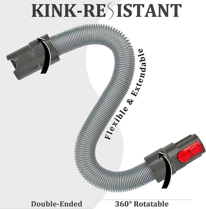 Fullclean Flexible Extension Hose for Dyson Cordless Vacuum Cleaner | Compatible with V15 V15s Gen5 V12 V11 V10 V9 V8 V7 Detect Outsize Slim Accessories Tool Replacement Parts Attachment