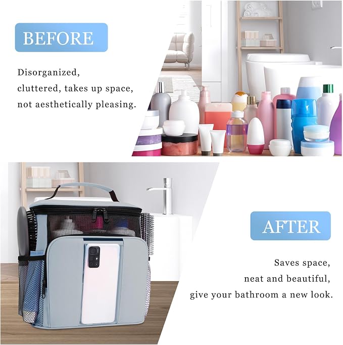 Dorm Room Essentials for College Students Girls Boys Guys, Shower Caddy | Travel Essentials Hanging Toiletry Bags for Traveling Women Men,Mesh Shower Caddies Portable for Camping,Gifts for Christmas