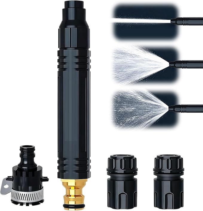 Home High Pressure Water Hose Nozzle, Adjustable Water Garden Hose Sprayer, Pressure Washer Hose Nozzle Attachment for Patio/Car Washing/Garden Watering