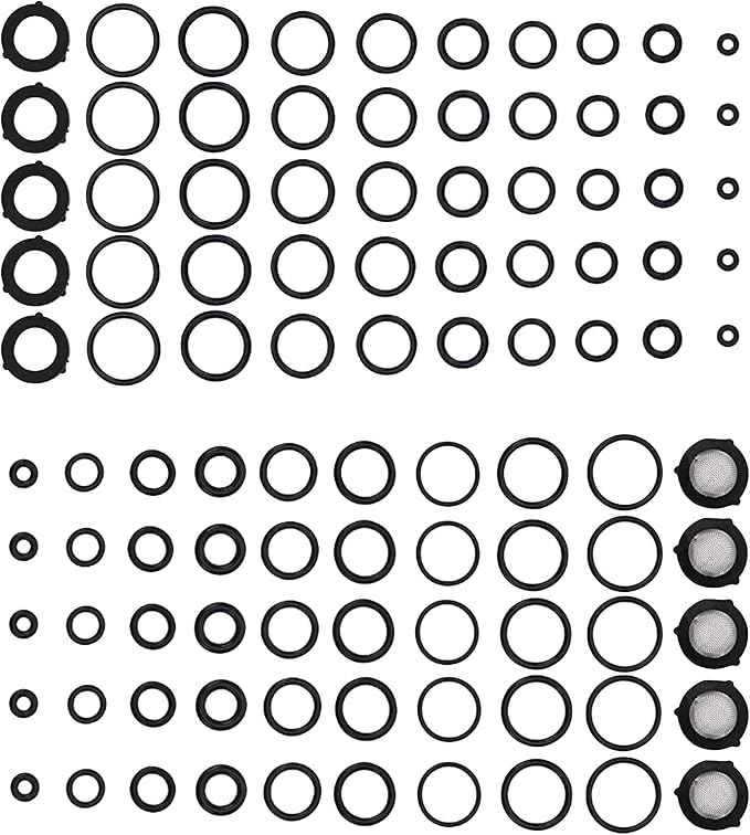 PWACCS High Pressure Washer O Ring Kit, 100 Pieces, Replacement Rubber Ring | For Power Washer Pump, Coupler, Adapter, For Hose, Gun and Nozzle