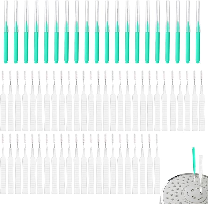 70pcs Shower Head Cleaning Tools, Multifunctional Anti-Clogging Showerhead Cleaner Picks Cleaning Brush Unclogger Accessories for Bathroom Small Holes Faucets Sink Gaps Nozzles