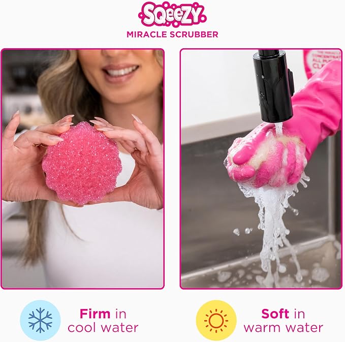 Stardrops The Pink Stuff Miracle Cleaning Paste & Sqeezy Scrubber Bundle | Powerful Cleaning Paste Sqeezy Scrubber Adapts to Every Cleaning Task