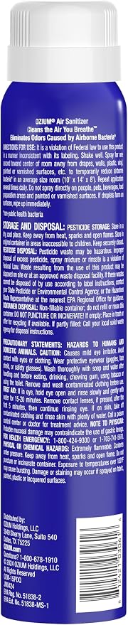 Ozium 3.5 Oz. Air Sanitizer and Odor Eliminator Spray | Room Odor Eliminator for Home, Car, and Office, Country Fresh Air Cleaner, 2 Pack