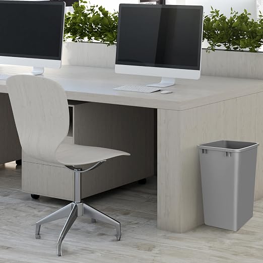 Rev-A-Shelf Double Pullout Garbage Trash Cans for Kitchen Cabinets, 35 Qt | Replacement Large Capacity Waste/ Recycling Bins for Kitchen Cabinet Pullouts, Silver, RV-35-17-2