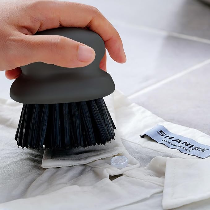 2Pack Dish Scrub Brush, Palm Brush Dish Scrubber with Ergonomic Grip, Kitchen Scrub Brushes for Cleaning for Pans, Pots, Kitchen Sink Cleaning-Black