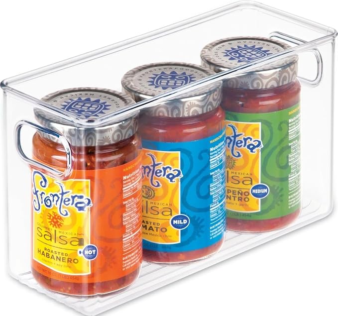 iDesign Slim Clear Plastic Storage Bin, Tall Narrow | Organizer, For Kitchen, Fridge, Freezer, or Pantry