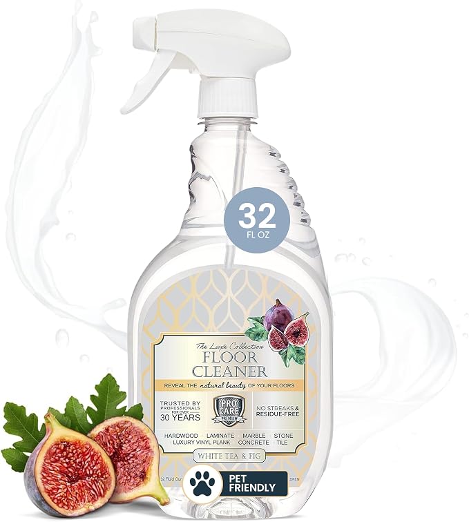 ProCare White Tea & Fig Floor Cleaner (Made in USA) | Vinyl, Wood,Tile, Stone & Laminate Floor Cleaner For Mopping, Household Supplies,Cleaning Solution For Kitchen & Bathroom-32oz/0.95L Spray Bottle