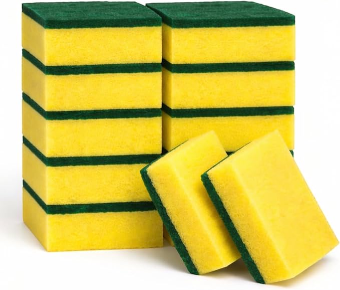 Kitchen Cleaning Sponges, 12 Pack Non-Scratch Scrubber Sponges for Dishes, Pots & Pans, Heavy Duty Multi-Purpose Dish Sponges
