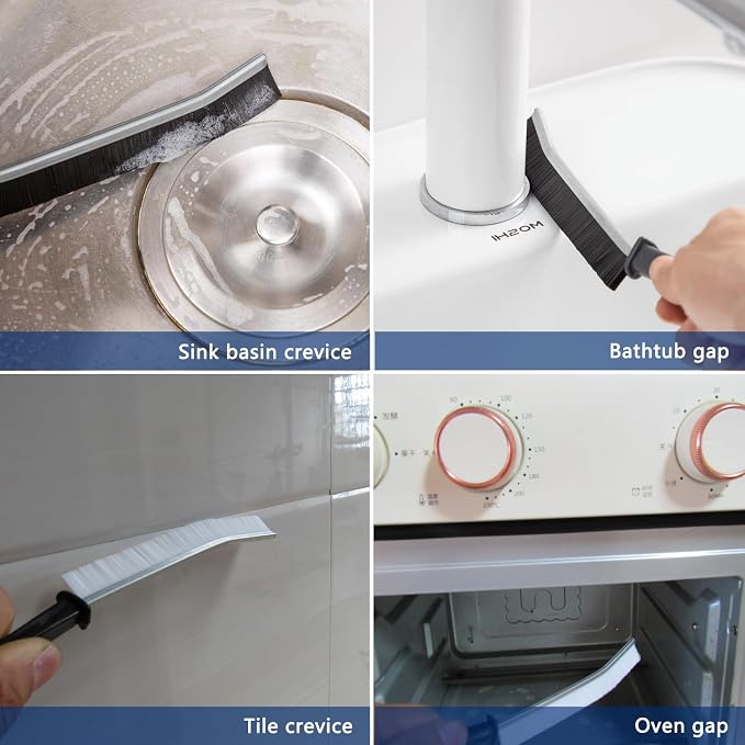 CRAFNEW 13Pcs Crevice Cleaning Brush, Household Detail Cleaner Tools | Hard bristle gap cleaning brushes, household cleaning supplies suitable for toilets, kitchens, bathrooms, cups and windows