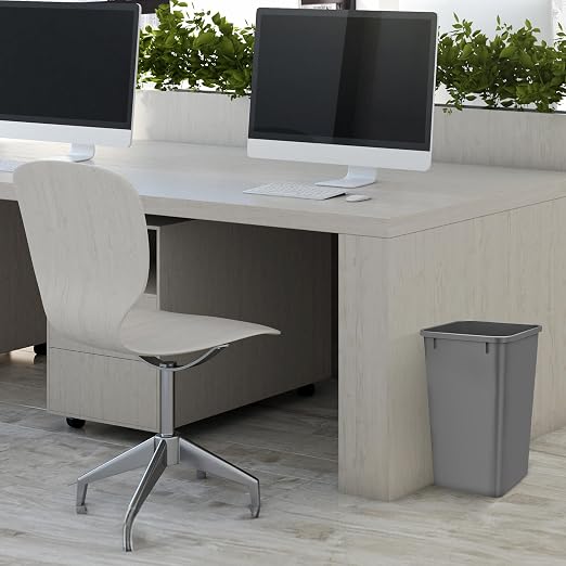 Rev-A-Shelf 27 qt Polymer Replacement Waste Container for Rev-A-Shelf Pullouts, Kitchen Cabinet Trash Can Recycle Bin, RV-1024-17-2, Silver (2-Pack)