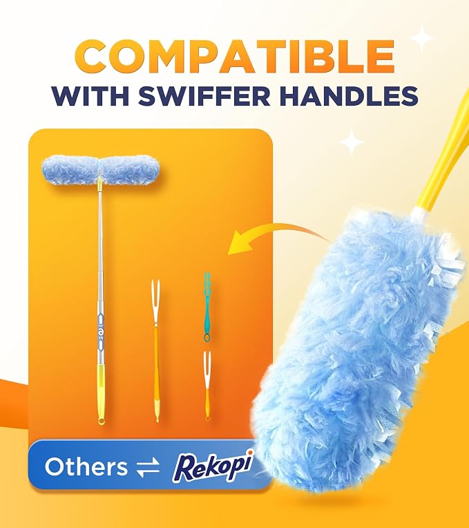 Heavy Duty Duster Refills for Swiffer Duster, 20 Count | 1 Handle, 360° Multisurface, 4X Microfibers, Unscented Disposable Dusters for Cleaning