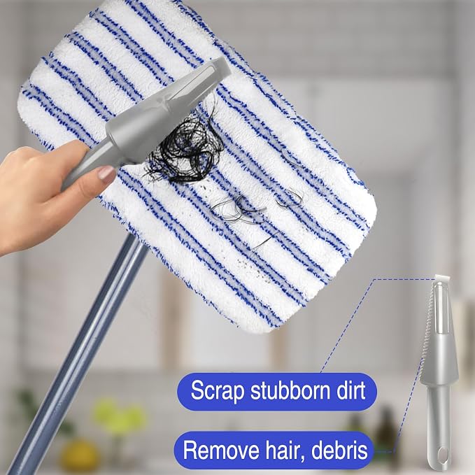 Microfiber Mops for Floor Cleaning,Hardwood Floor Mop with 5 Reusable Pads | Extra Large Industrial Mop,Floor Commercial Mop for Wet & Dry Use, Flat Mops for Hardwood, Vinyl, Laminate, Tile Floors