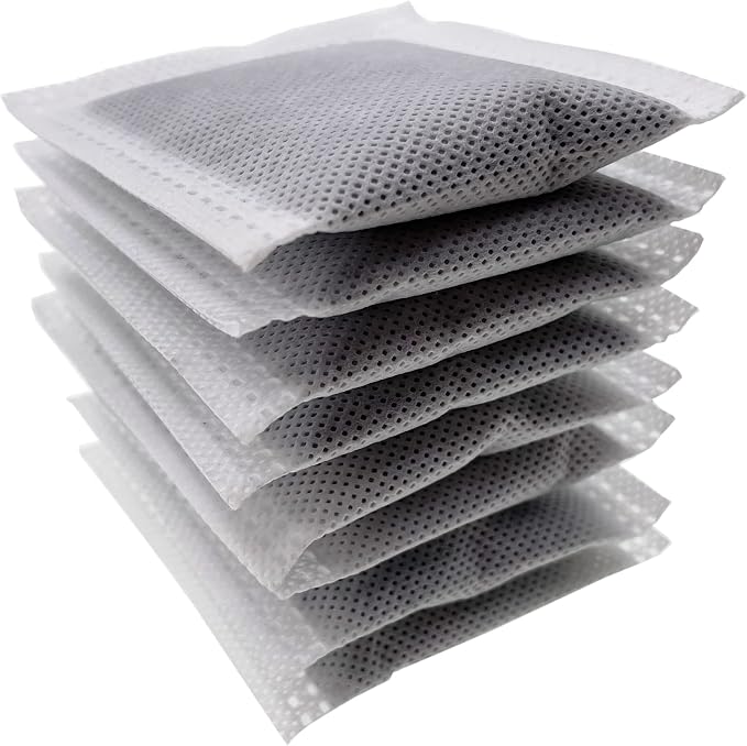 Compact Activated Charcoal Odor Absorbing Filter Refill Deodorizer | for iTouchless Cans 2.5 Gal, 3 Gal, 4 Gal and Other Small Trash Cans Under 8 Gallons with Filter Compartment (8 Pack)
