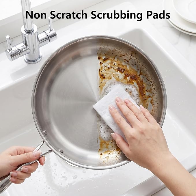 20 PCS Non Woven Scrubbing Pad,4x6 Inch Non Scratch Scouring Pad Light Duty | Scuff Pads Abrasive Surface Scrubber, Multipurpose Scouring Sponge for Polishing Cleaning Home Workshop