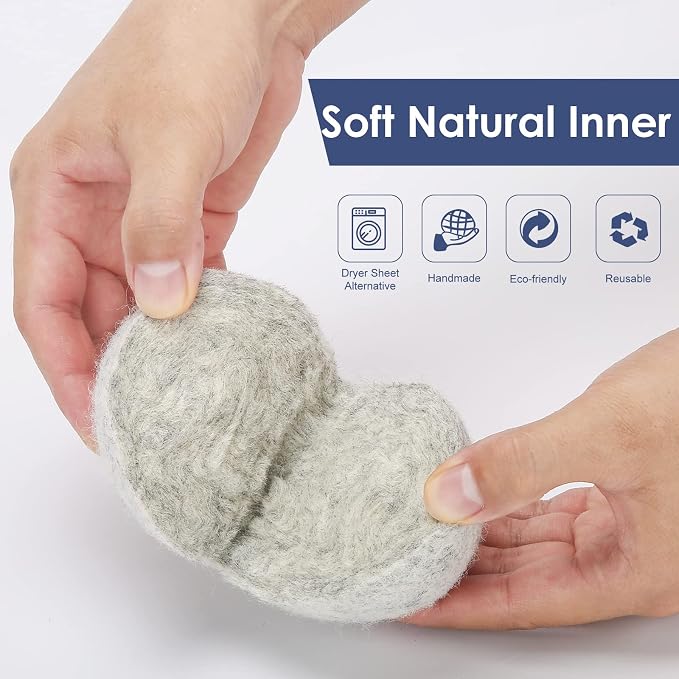 Wool Dryer Balls Handmade 3 Pack XL, Laundry Dryer Balls,100% New Zealand Wool Natural Fabric Softener,Reusable 1000 Loads,Wrinkles Free, Shorten Drying Time,Baby Safe (3 Pack XL,Gray) | Handmade,Reusable,Long-term Use,Fragrance free