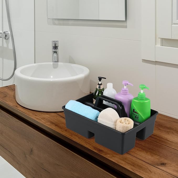 Asking 6 Pack Cleaning Caddy Organizer with Handle, Plastic Carry Caddy | Multi Compartment Design, Convenient Carry Handle, Thickened Plastic, Perfect for Family & Commercial Cleaning Storage