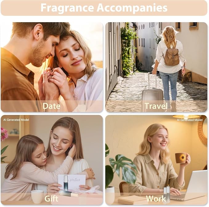 Perfume Travel Refillable 5 Pack 10ml Leak Proof Travel Perfume Bottles | Leak Proof Glass, Easy Refill, TSA Friendly Size, Fine Mist Spray Perfume Atomizer Ideal for Travel, Purse and Daily Carry