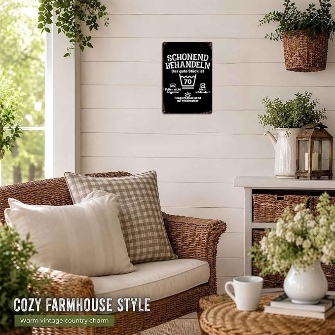 Laundry Care Guide Vintage Metal Signs Funny Wall Decor 8x12 In | Great Gift for Homeowners, Moms, And Laundry Room Decor Lovers, Perfect for Kitchens, Garages, And Cafes, Adds Vintage Charm