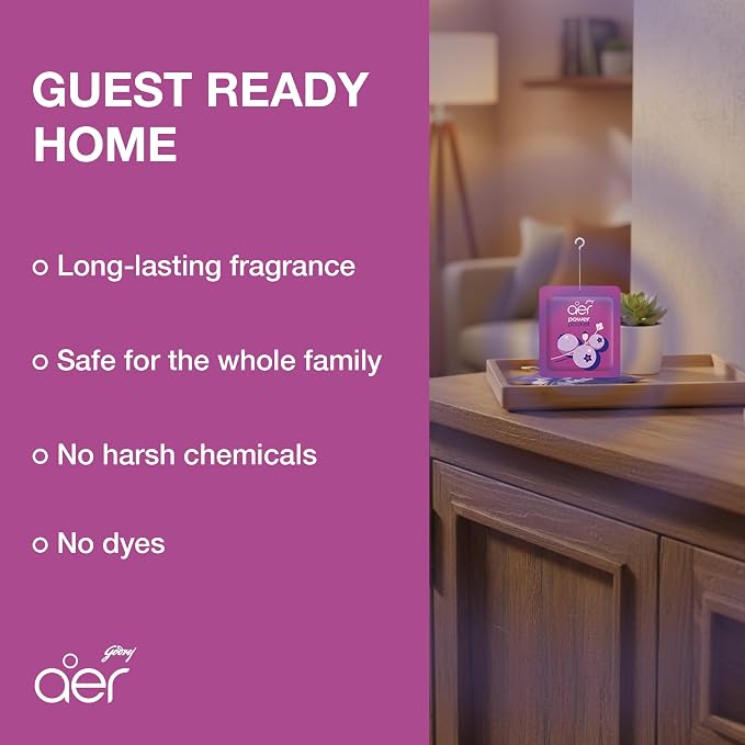 AER Power Pocket Berry Rush Solid Gel Air Freshener, Pack of 6 | Long-lasting solid gel air freshener for the entire home; fresh Berry Rush scent