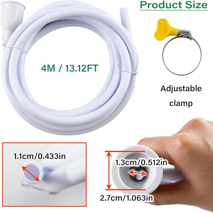 LiXiongBao 13.12FT/4M Sink Extension Hose,Sink Hose Adapter,Portable Water Transfer Accessories for Gardening, Watering, and Outdoor Cleaning with Adjustable Clamp